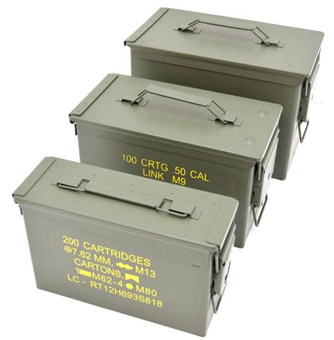 35 for 3 used but nice condition metal ammo boxes|army metal ammo cans.